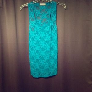 Turquoise Racerback Lace Tank