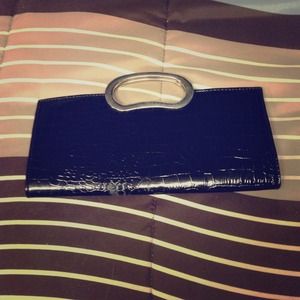 Black Faux- Alligator Texture Clutch