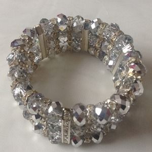 Swarovski Crystal Bracelet with Silvertone accents