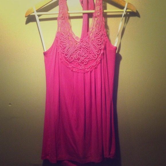 Hot pink halter top