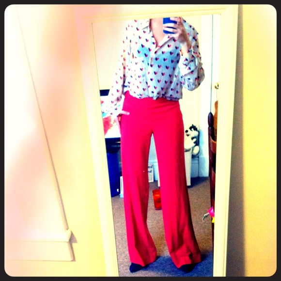 Bar III Wide legged red pant