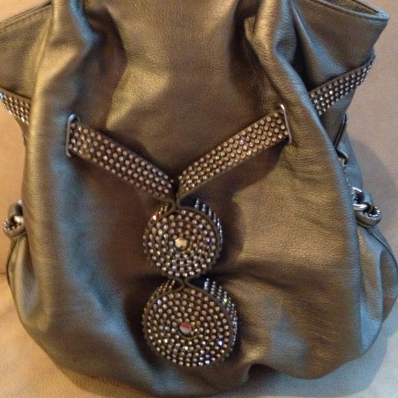 Pewter rhinestone shoulder bag. Med/large - Picture 2 of 3