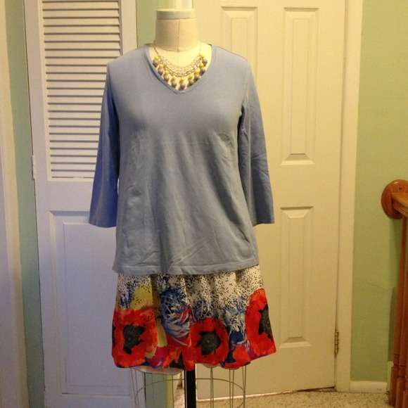 Blue maternity knit top