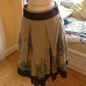 Anthropologie Embroidered Full Skirt
