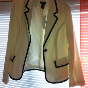 White Blazer w/ Black piping