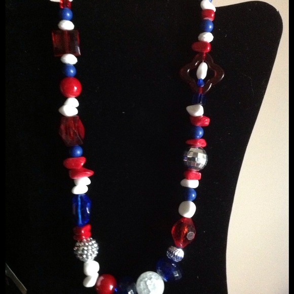 Red white and blue necklace