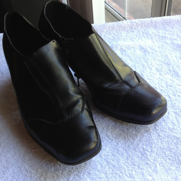 Black zip up booties