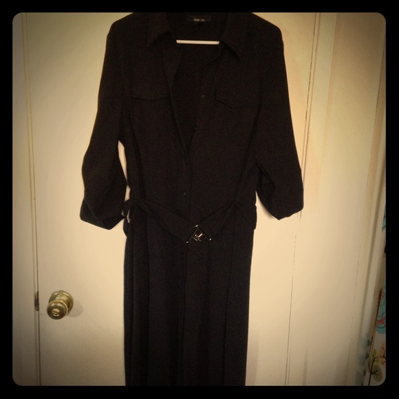 SOLD! Black Buttoned Shirtdress - Macy's