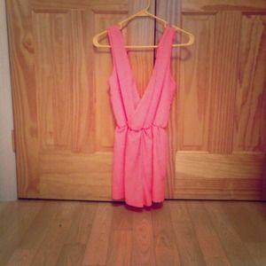 Neon pink romper