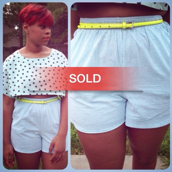 High-Waist Aqua Shorts!