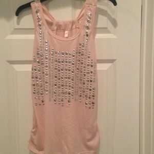 Salmon pink sequinned top