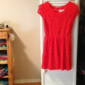 Urban Outfitters red lace dress.