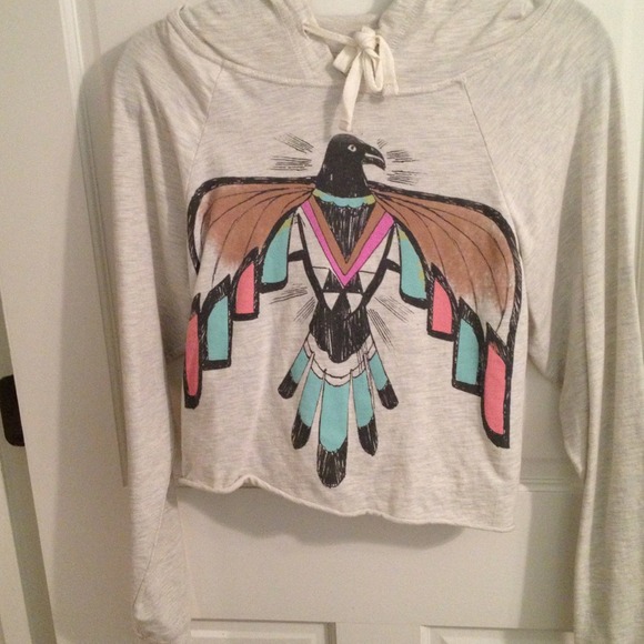 Forever 21 tribal cropped sweatshirt
