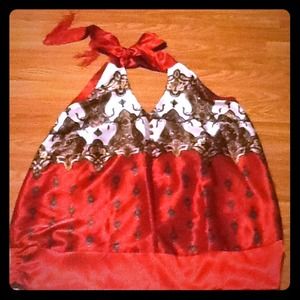 **Lane Bryant Sexy Red Halter Top Sz. 24**