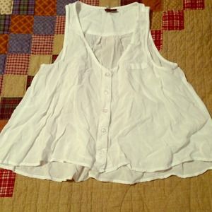 Urban Outfitters white flowy crop top.