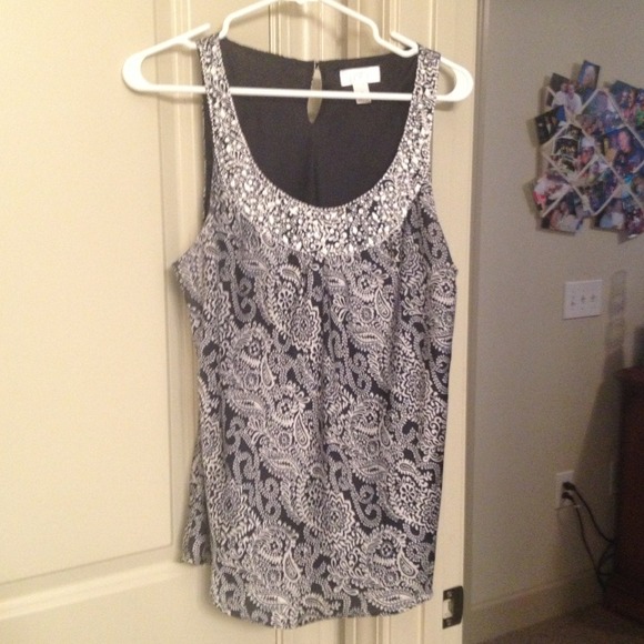 Sold in bundle Navy n White Loft Top