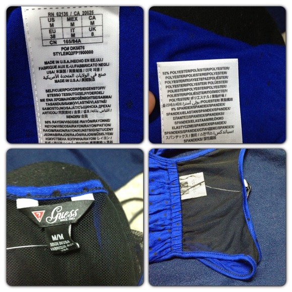 Guess top, blue with black pooka dots - Picture 2 of 2