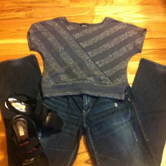 Grey and silver top