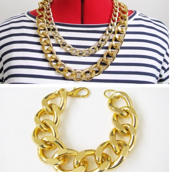 Chain bracelet and necklace set