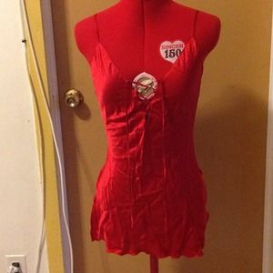 A beautiful red 100% silk from magic silk.