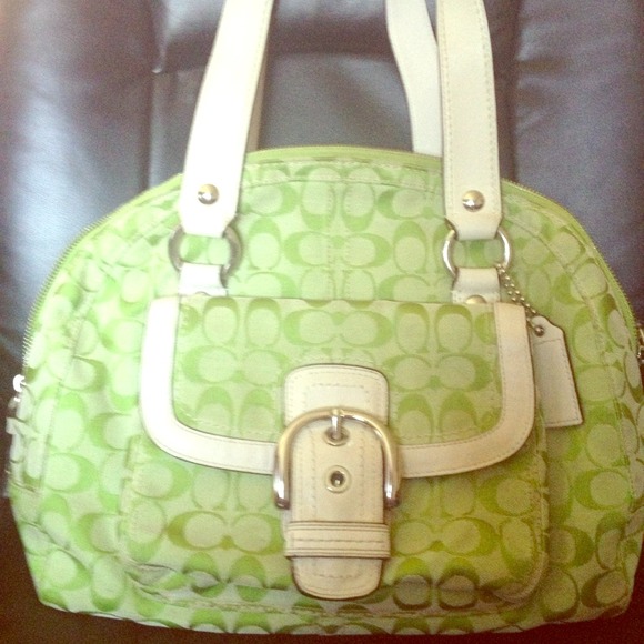 Green Coach Handbag 💯*Authentic*