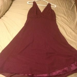 Burgundy light weight dress.
