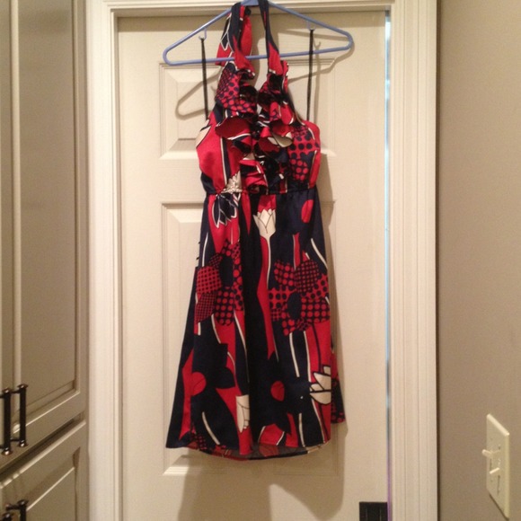 Judith March red white and blue halter dress