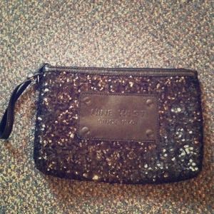 Nine West Sequined Black Wristlet/Clutch