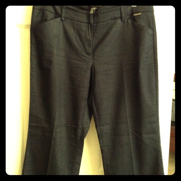 Gray/blue straight leg pants and two skirts bundle