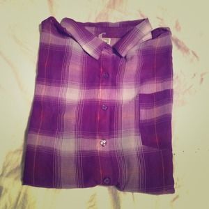 purple plaid polyester flannel