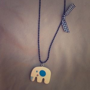 Cute elephant long necklace