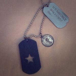 Trendy rustic military necklace