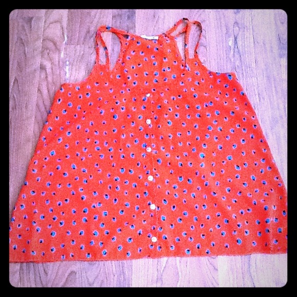 ****Sold****Super cute orange/teal top