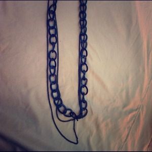 Black chain long necklace