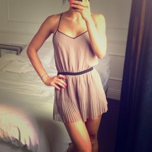Pleated tan/black ROMPER