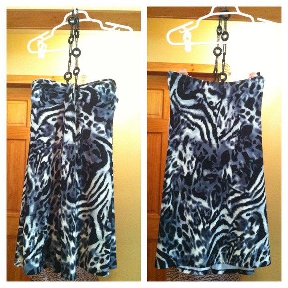 black and white animal print dress.