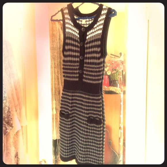 Spring + Mercer small black/white sweater dress