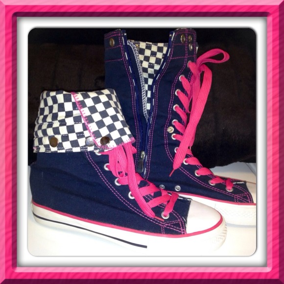 Mc Authur High Top Dark Blue Sneakers. - Picture 1 of 4