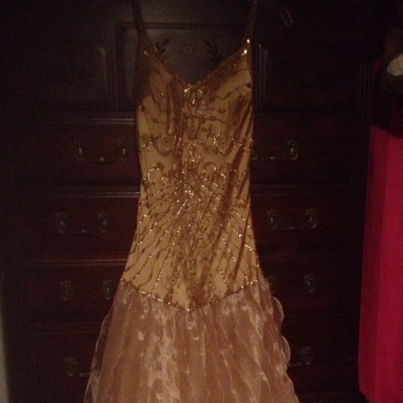 Gold gown with sequins