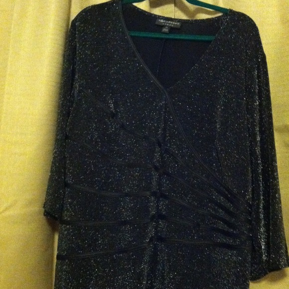 Silver glitter evening blouse