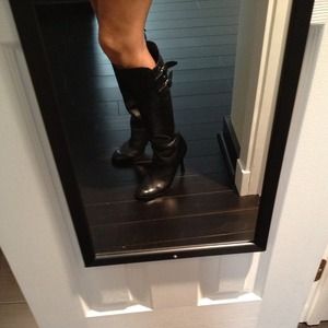 Black Cole Haan Nike Air riding boots