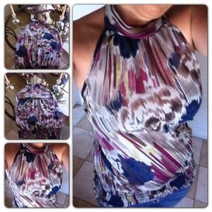 Reserved⚠Beautiful shear halter top! & gold tube