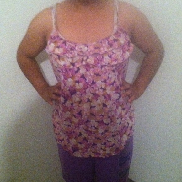 Floral pink and purple top