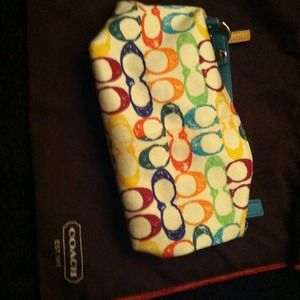 *****RESERVED *****Bright coach makeup bag