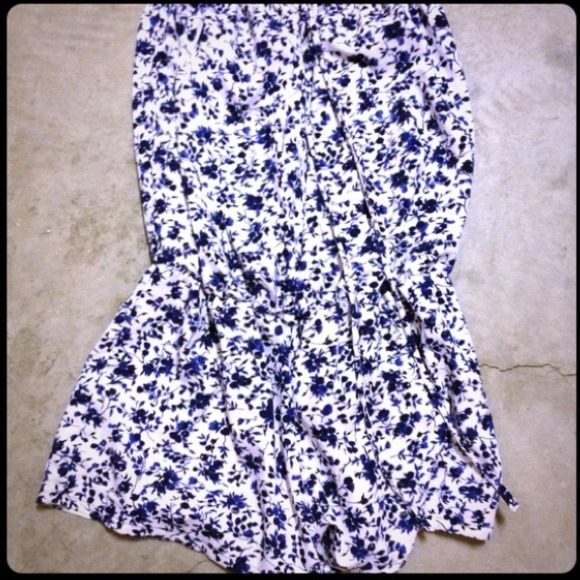 Dark Blue Floral Romper!