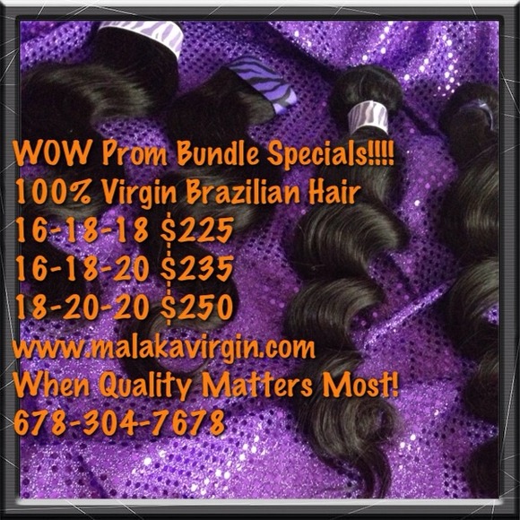 Human hair Brazilian, Malaysian & Peruvian.