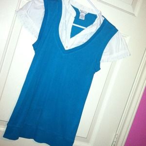 Turquoise collared top