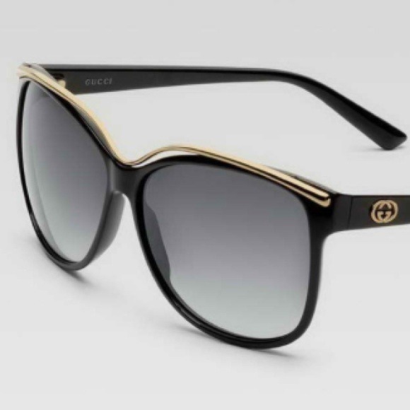Gucci Cat Eye Sunglasses with gold trim