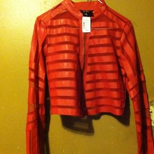 Imitation leather and shear jacket