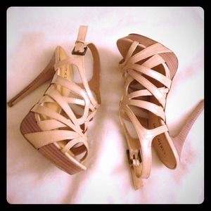 Beige high heels